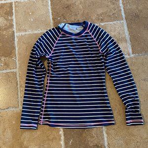 Gap Rash Guard/Sun Shirt - Blue & White Striped with Pink Stiching - Size XS EUC